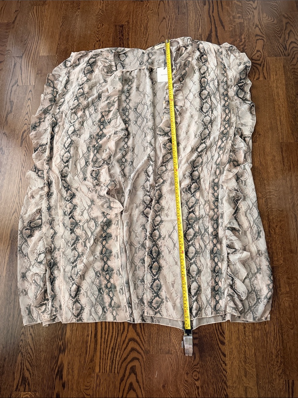 DAVI & DANI Neutral Snake-Print Ruffle Kimono medium - Picture 13 of 13